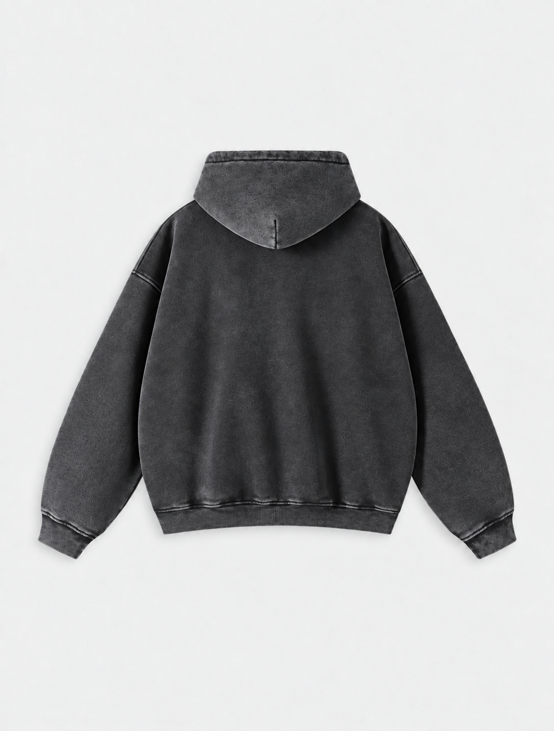 Washed Distressed Fleece Zip-Up Jacket